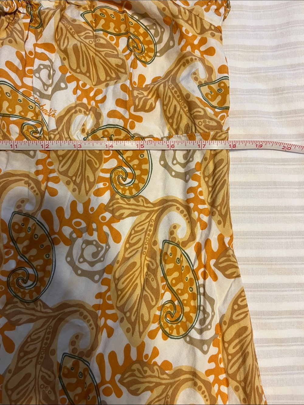 Yellow Paisley Gathered Neck Mini Dress - Picture 3 of 4